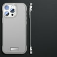 thumbnail image 1 of Ultra-Thin Designed for iPhone 14 Pro Frameless Case, Slim Minimalist Bare Metal Feel Hard PC Protective Cover Plain PU Leather Borderless Phone Case for iPhone 14 Pro, Silver, 1 of 6