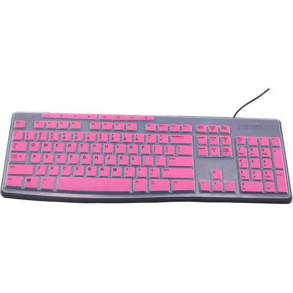 Ultra Thin Desktop PC Silicone Keyboard Cover Skin Protector Compatible for Logitech MK295 MK275 MK270 Wireless Keyboard, Logitech K200 K260 K270 MK200 MK260 Keyboard - Pink