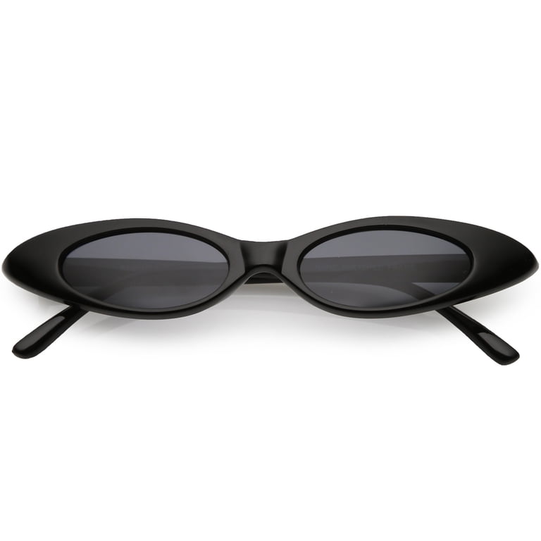 Ultra Thin Extreme Oval Sunglasses Color Tinted Lens 47mm (Black