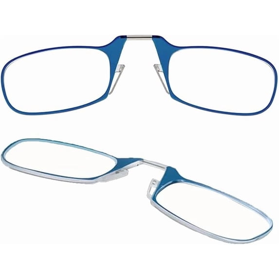 Ultra-Thin Foldable Reading Glasses, Blue Frame, No-Arm Design