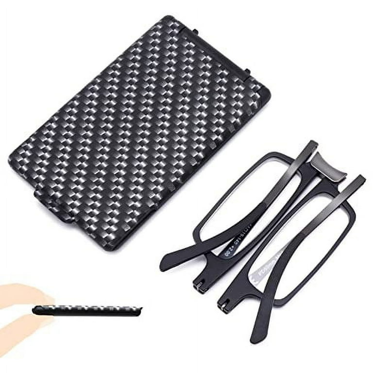 Ultra Thin Folding Reading Glasses for Men Women Pocket TR90 Metal Frame Durable Patterned Flat Hard Case Designer Foldable Portable Lightweight