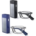 thumbnail image 1 of Ultra Thin Folding Reading Glasses for Men 2 Pack Blue Light Blocking Compact Computer Foldable Readers With Case, 1 of 7