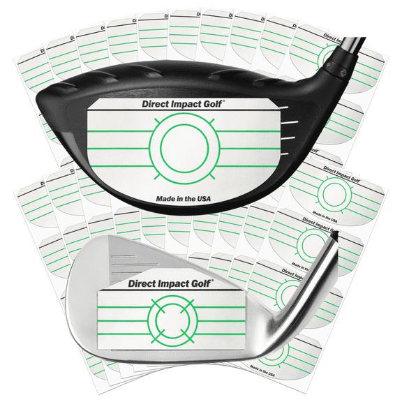Ultra-Thin Golf Impact Tape by Direct Impact Golf. Combo Pack: 200 Iron and 200 Driver Labels