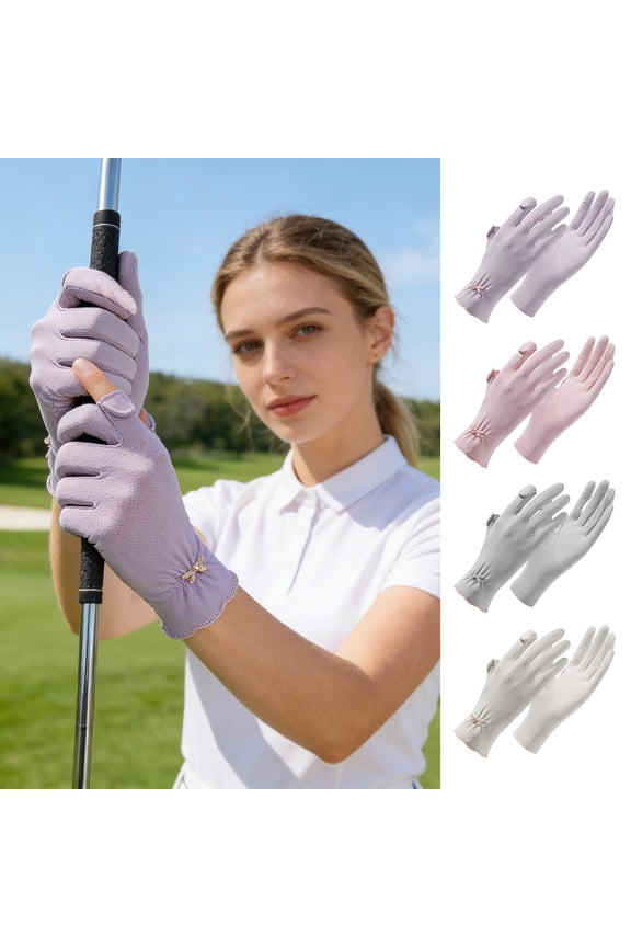 Ultra-Thin Ice Silk Summer Sunscreen Gloves, Universal One Size, Anti-Slip Grip for Driving & Outdoor, Touch Screen Compatible, Cooling Sun Protection Gloves for Women & Men Daily Use, Beige