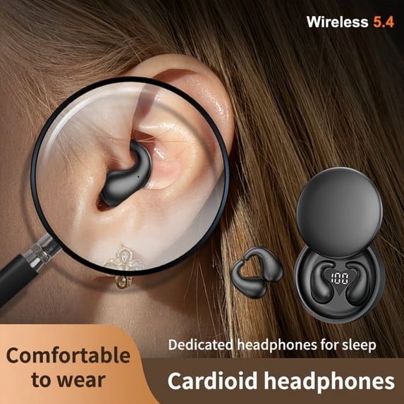 Ultra Thin Invisible Wireless Bluetooth Noise Reduction In-Ear Sleep Earphones