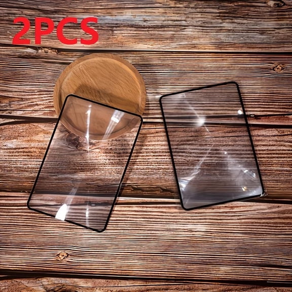 Ultra-Thin Large Lens Magnifying Glass 2-Pack for Reading, Hobby Inspection Lightweight Scratch-Resistant Handheld Magnifier Compatible with Seniors, Jewelers, Electronics Work