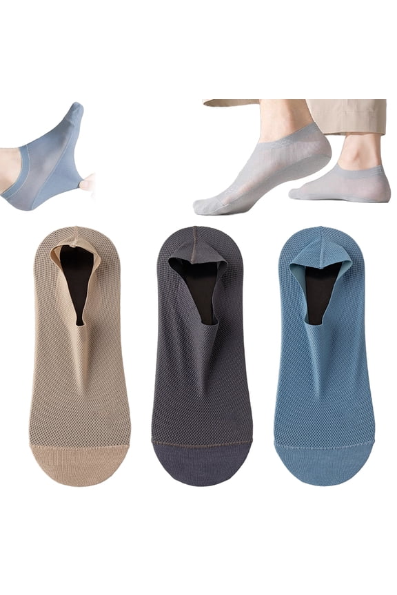 Ultra Thin Liner Socks Non Slip Nylon No Show Socks, Invisible Breathable Sweat-Absorbent Mesh Low Cut Socks for Women Men (3Pairs, B)