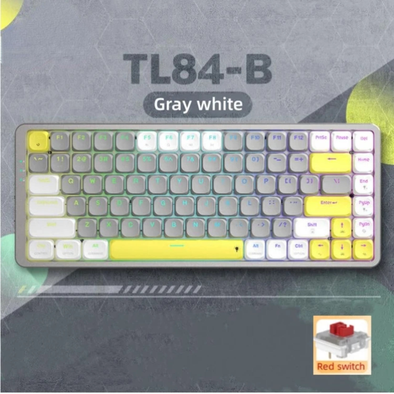 Less Precision Keyboard Ultra Thin Low Profile Wired Mechanical Gaming Keyboard with 84 Keys ...