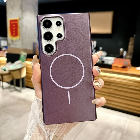 Ultra-Thin Magnetic Case for Samsung Galaxy A35, Military-Grade Protection Scratch-Resistant Lightweight Shockproof, Compatible with MagSafe, Luxury Phone Cover for Galaxy A35, Purple
