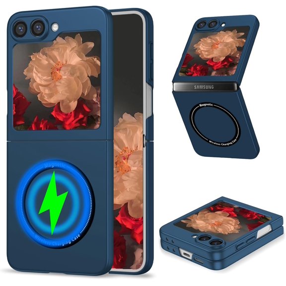 Ultra-Thin Matte Case for Samsung Galaxy Z Flip 6, [Compatible with MagSafe] [Wireless Charging] Anti-Scratches Shockproof Cover Case for Samsung Galaxy Z Flip6. CX-Blue