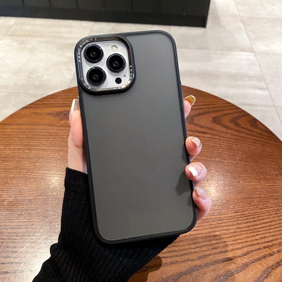 Ultra-Thin Matte Case for iPhone 13, Carbon Fiber Texture Bumper Shockproof Drop Protection Hybrid Lens Protection Phone Cover, Slim Lightweight Frosted Case for iPhone 13, Gray