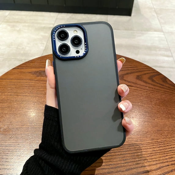 Ultra-Thin Matte Case for iPhone 13 Pro Max, Carbon Fiber Texture Bumper Shockproof Drop Protection Hybrid Lens Protection Phone Cover, Slim Lightweight Frosted Case for iPhone 13 Pro Max, Darkblue