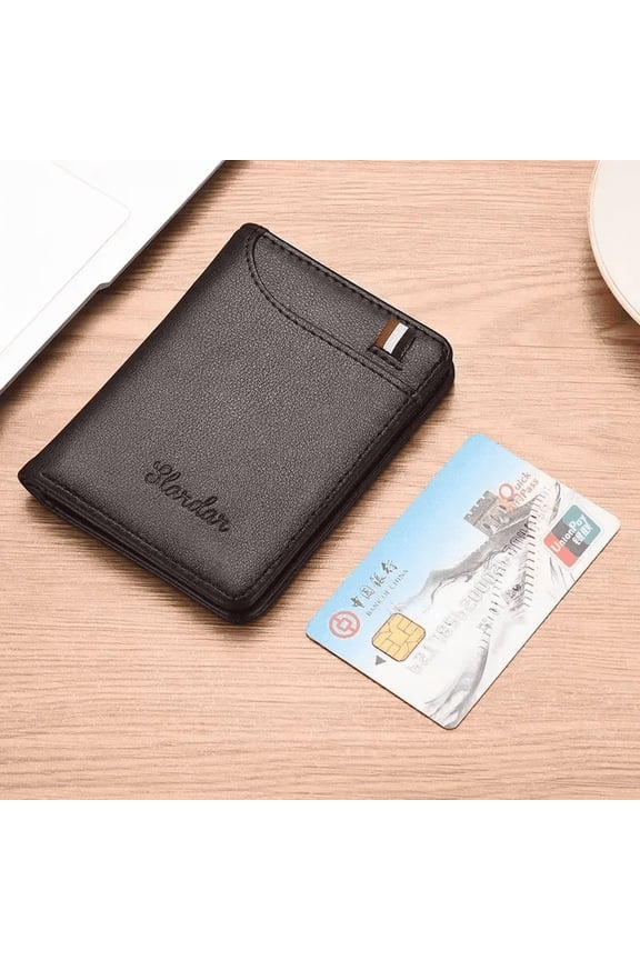 Ultra Thin Men's Wallet Vertical Multi Card Holder Small Slim Wallets Driver's License Youth Mini Student Card Case Bag