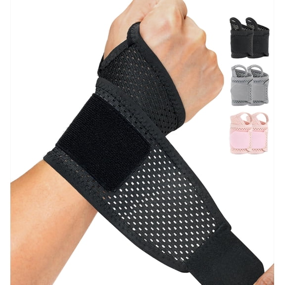 Ultra-Thin Mesh Wrist Wraps 2-Pack, Breathable Adjustable Wrist Support for Workout & Daily Use, Unisex Brace for Carpal Tunnel Tendonitis Pain Relief, One Size