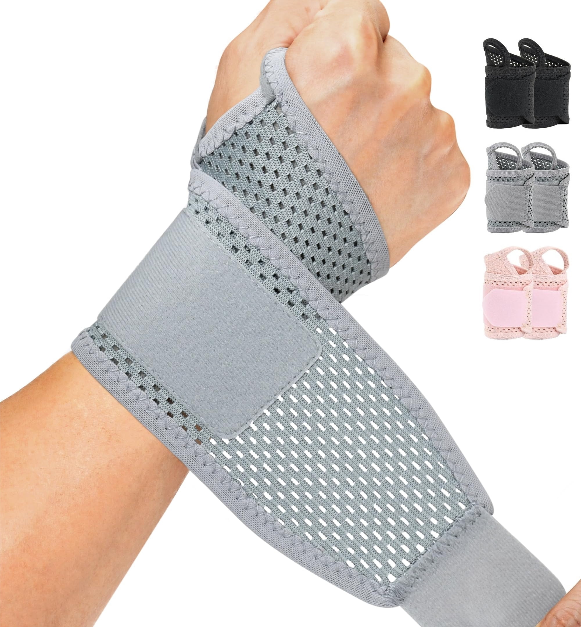 Ultra-Thin Mesh Wrist Wraps 2-Pack, Breathable Adjustable Wrist Support ...