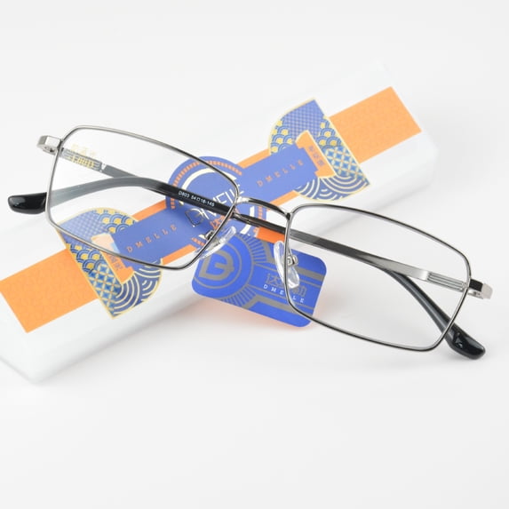 Ultra Thin Metal Frame Reading Glasses, Anti Blue Light Business Eyeglasses for Men