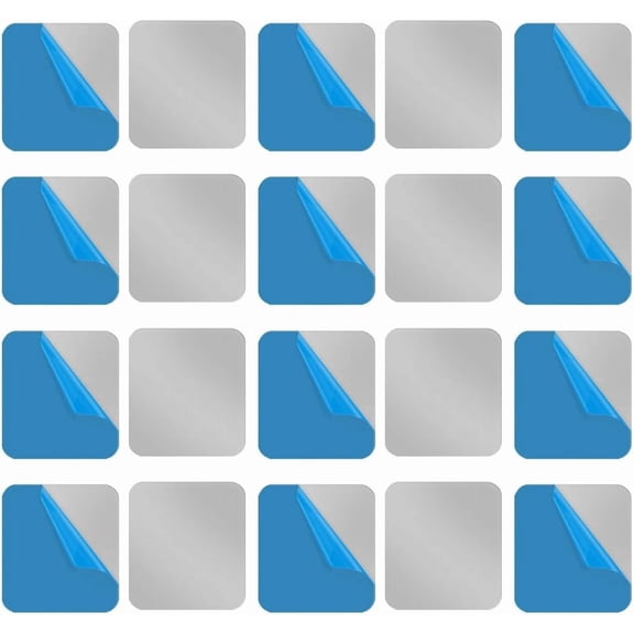 Ultra-Thin Metal Plates with Strong Adhesive, 38 * 50mm Rectangular Steel Plates for Magnetic Car Phone Mounts, 20 Replacement Sticky Metal Sheets