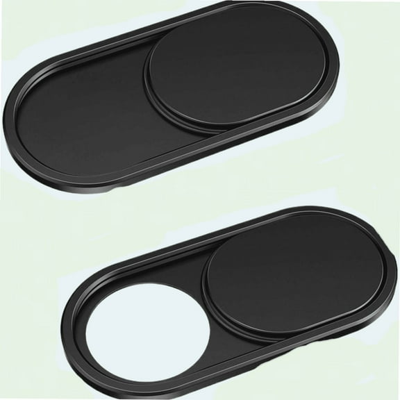 Ultra-Thin Metal Webcam Cover Slide for MacBook Pro, iMac, PC, iPhone - 2-Pack (Black)