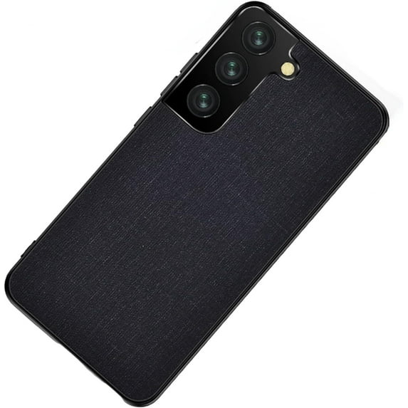 Ultra-Thin PU Canvas + TPU Personalized Phone Case for Samsung Galaxy S22 Ultra S21 Plus S20 FE, Lens Protection Shockproof Back Cover(Black,S22 Plus)