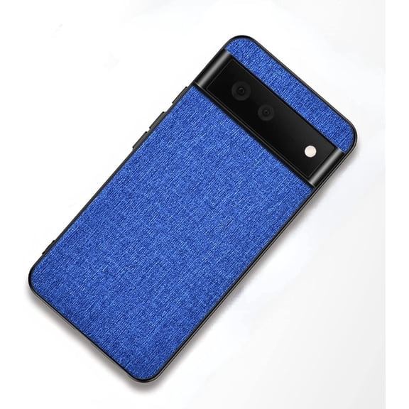 Ultra-Thin PU Canvas + TPU Personalized Phone Case for Google Pixel 7 Pro 6 A 5A 5G 4 XL, Lens Protection Shock Resistant Back Cover(Blue,Pixel 6A)