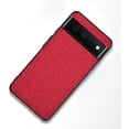 thumbnail image 1 of Ultra-Thin PU Canvas + TPU Personalized Phone Case for Google Pixel 7 Pro 6 A 5A 5G 4 XL, Lens Protection Shock Resistant Back Cover(Red,Pixel 6A), 1 of 8
