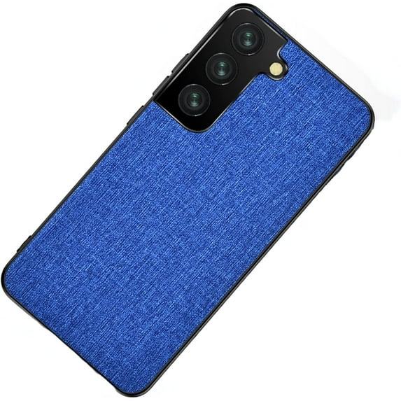 Ultra-Thin PU Canvas + TPU Personalized Phone Case for Samsung Galaxy S22 Ultra S21 Plus S20 FE, Lens Protection Shockproof Back Cover(Blue,S22 Plus)
