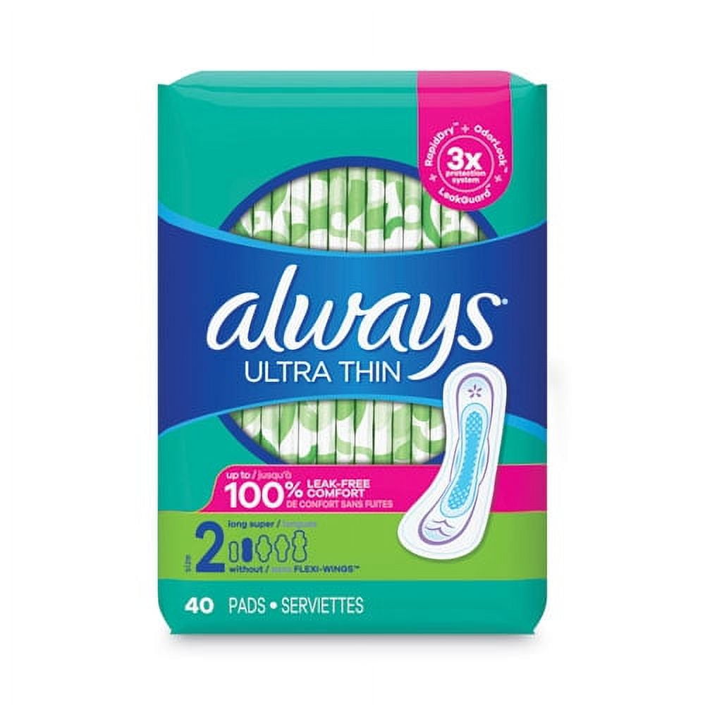 Ultra Thin Pads, Super Long 10 Hour, 40/Pack Ultra Thin Pads, Super Long 10 Hour, 40/Pack