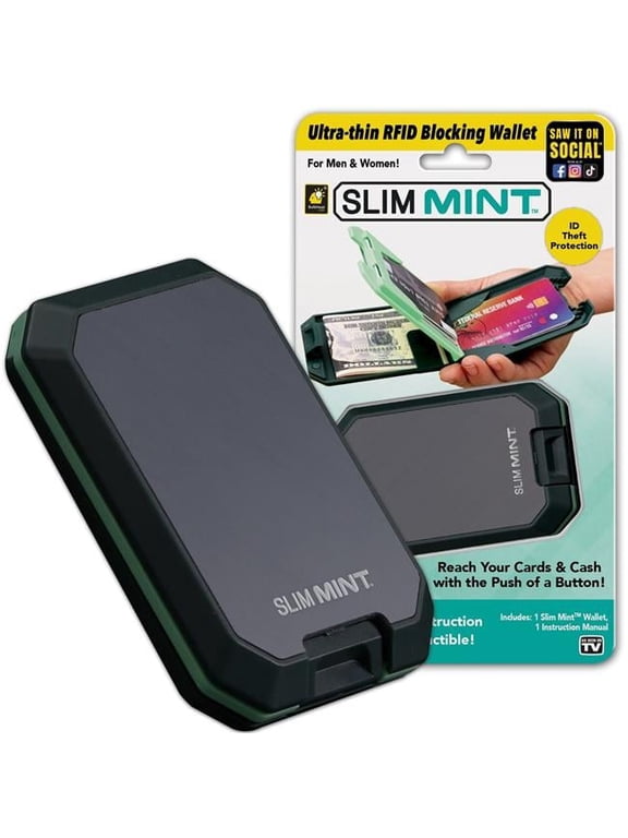 Ultra-Thin RFID Blocking Slim Mint Wallet Theft Protection, Black
