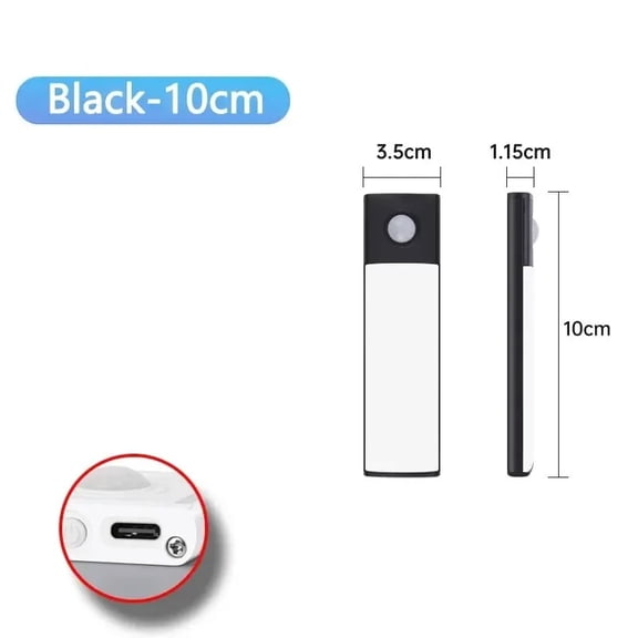 Ultra Thin Rectangular USB Rechargeable Motion Sensor Under Cabinet LED Night Light, CE & FCC Certified Wireless Closet Lamp With Built-in Lithium Battery, Indoor Emergency Lighting For Corridor