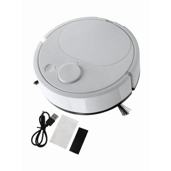 Ultra-Thin Robotic Vacuum Cleaner with Mop Function, Smart Navigation and Rechargeable Battery, Dual Sweeping and Mopping Hoovers for Pet Hair on Carpets and Hard Floors, Black(white)