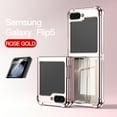 thumbnail image 1 of Ultra-Thin Samsung Galaxy Z Flip 3 Case, Luxury Perfect Clear Plating Hard PC Crystal Transparent Cover, Finish Anti-Scratch Shockproof Protection Case for Galaxy Z Flip 3, Rosegold, 1 of 8