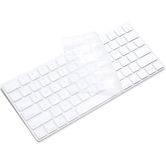 Ultra Thin Silicone Keyboard Protector Cover Skin for Apple Magic Keyboard & Magic Keyboard 2 (U.S Version, Model: MLA22L/A-A1644, Without Numeric Keypad) (Transparent)