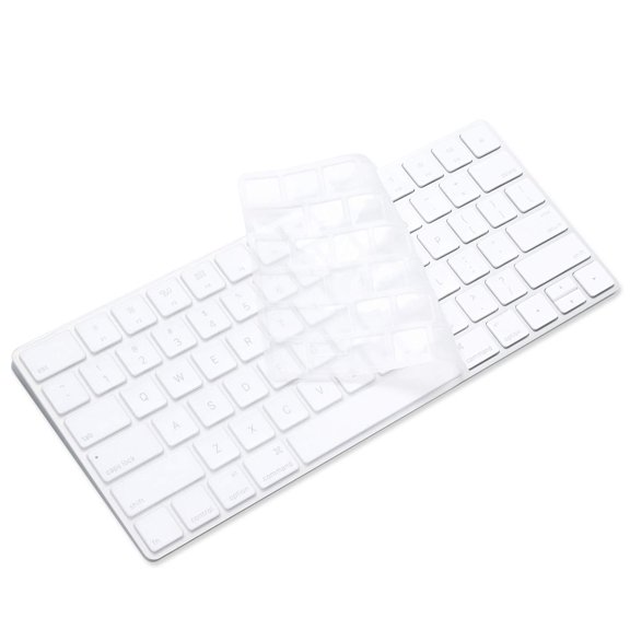 Ultra Thin Silicone Keyboard Protector Cover Skin for Apple Magic Keyboard & Magic Keyboard 2 (U.S Version, Model: MLA22L/A-A1644, Without Numeric Keypad) (Transparent)