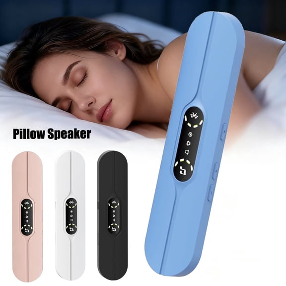 Ultra-Thin Sleep Speaker Under Pillow, Bone Conduction Audio Bar with LED Display, 10 Soothing Sounds & Auto-Off Timer for Insomnia Relief