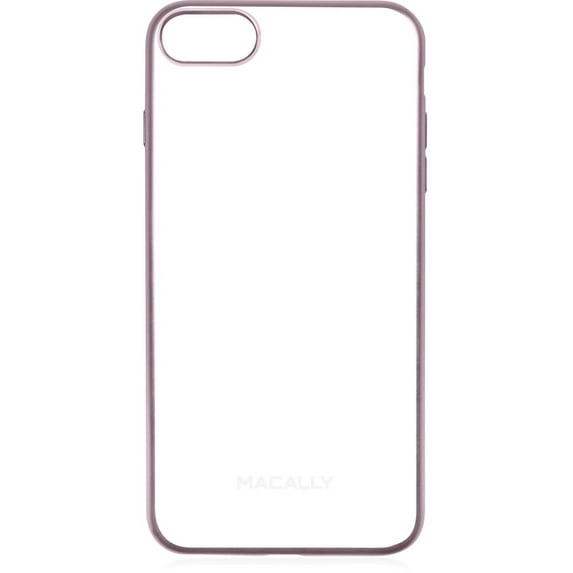 Ultra Thin Soft Transparent Case with Matte Rose Gold Trim for iPhone 7