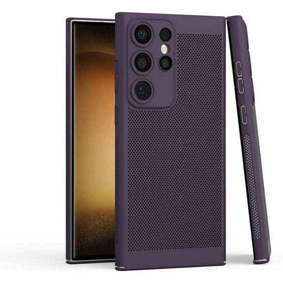 Ultra-Thin Thermal mesh case with Lens Film Protection, Drop-Proof, Simple and Stylish, for Samsung Galaxy S23 S22 S21 Ultra Plus Note20 Note10 Phone Case (Dark Purple,Note 20 Ultra)
