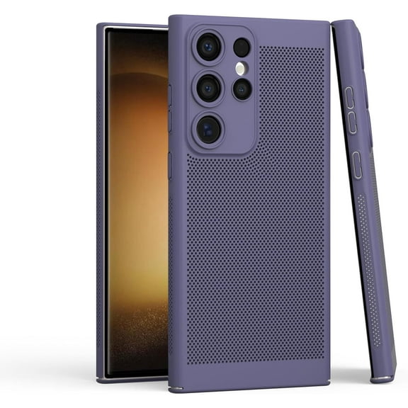 Ultra-Thin Thermal mesh case with Lens Film Protection, Drop-Proof, Simple and Stylish, for Samsung Galaxy S23 S22 S21 Ultra Plus Note20 Note10 Phone Case (Lavender Purple,S23 Plus)