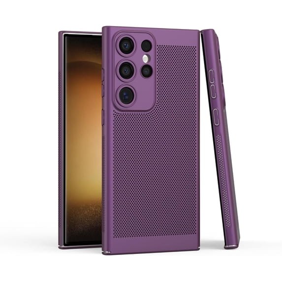 Ultra-Thin Thermal mesh case with Lens Film Protection, Drop-Proof, Simple and Stylish, for Samsung Galaxy S23 S22 S21 Ultra Plus Note20 Note10 Phone Case (Plum-Colored,S21 Ultra)