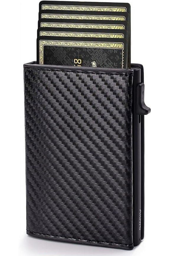 Ultra Thin Wallet Men, Carbon Fiber Black