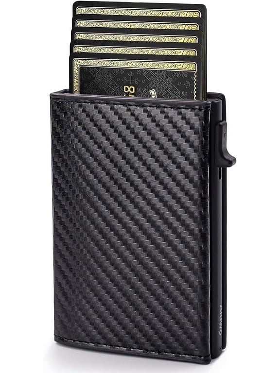 Ultra Thin Wallet Men, Carbon Fiber Black