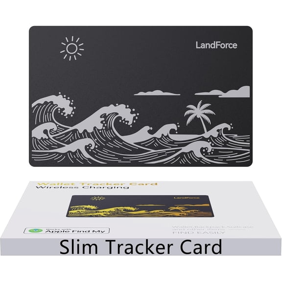 Ultra-Thin Wallet Tracker Card 0.07in, IP68 Waterproof Bluetooth Tracker Smart Finder for Wallets, Passport, Wireless Charging, Card Locator [Apple MFi Certified] iOS Onlyng Cards for Wallet