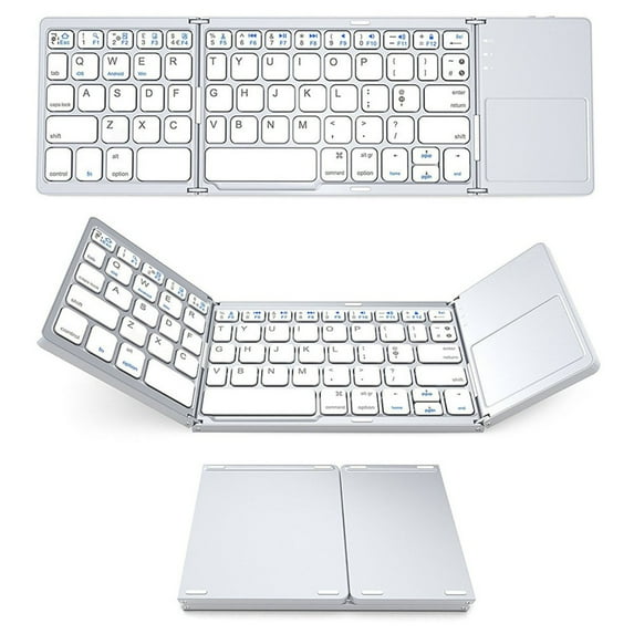 Ultra Thin Wireless Keyboard, Mini Folding Keyboard with Touchpad,Portable Silent Mini Bluetooth Keyboard,For Android/IOS/Tablet.