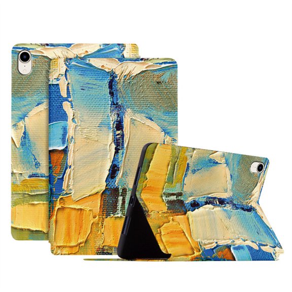 Ultra Thin for iPad mini (2024),iPad mini 7 Tablet Case 8.3" Multi-Angle Viewing Stand Tablet Case TPU + PU Leather Kickstand Case[Oil painting series]- 05
