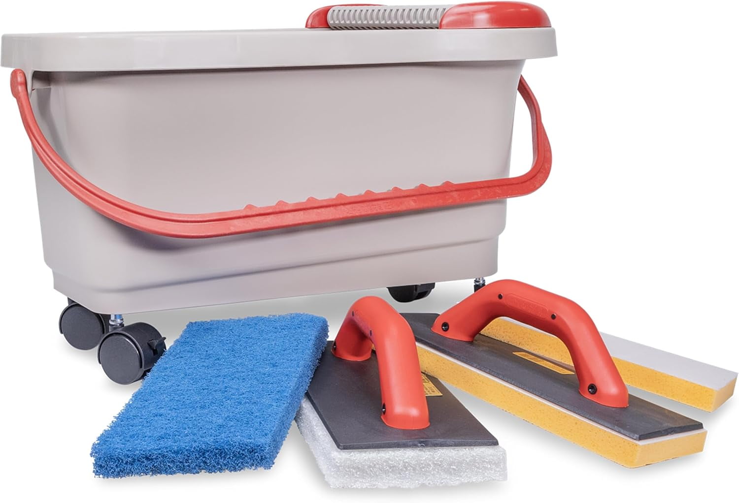 Ultra Grouting System with Grey Bucket and Red Handles
