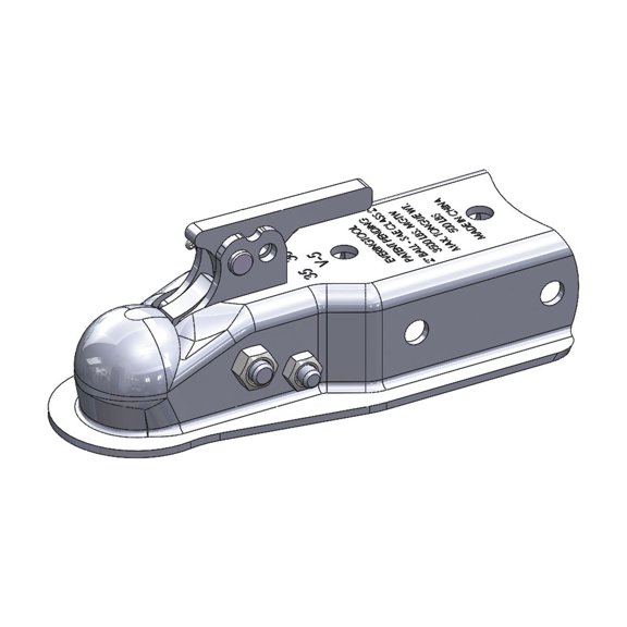 Ultra-Tow XTP Auto-Locking Trailer Coupler, 2000-Lb. Capacity, Fits 1 7/8in. Ball, 2 1/2in.W Channel