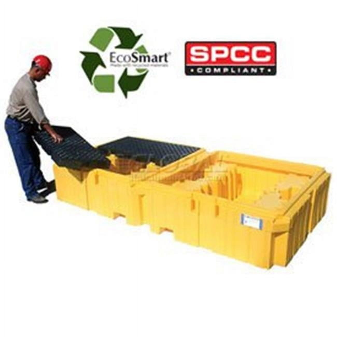 Ultra-Twin IBC Spill Pallet with Drain, Yellow