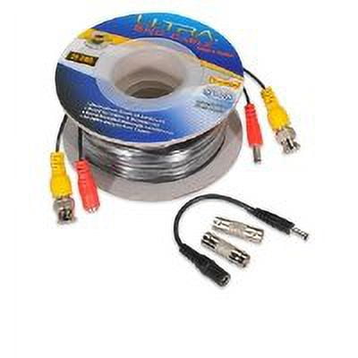 Ultra U12-41315 BNC Cable - 50ft, Indoor / Outdoor, 28 AWG, Black w/ Gender Changer