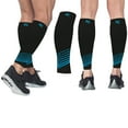 thumbnail image 1 of Extreme Fit Ultra V-Striped Design Performance and Recovery Calf Support Compression Sleeves, Black, 1 of 6