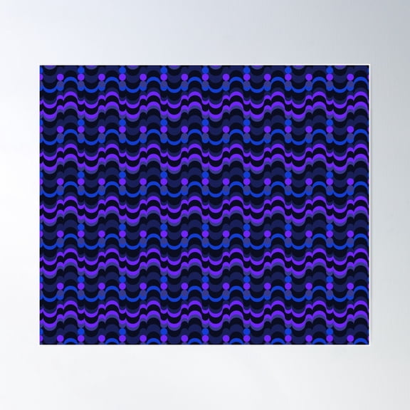 Ultra Violet, Robins Egg Blue Abstract Retro Pattern Poster Wall Art, Modern Wall Decor For Living Room Bedroom, 8x12 UNFRAMED
