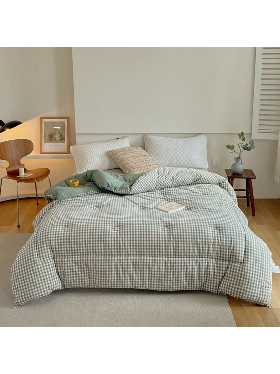 Summer Ultra-Warm 100% Cotton Quilt for Home & Dorm , Machine-Washable Winter Bedding , Cold Weather Essentials